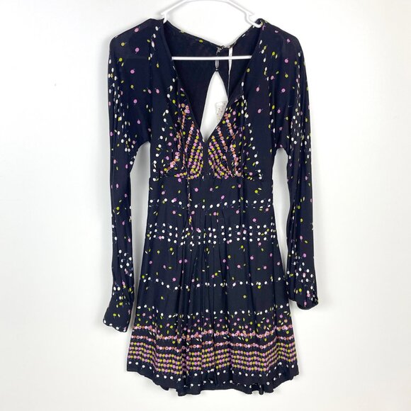 Free People Coryn Print Dress, backless sz 2 - Picture 9 of 10